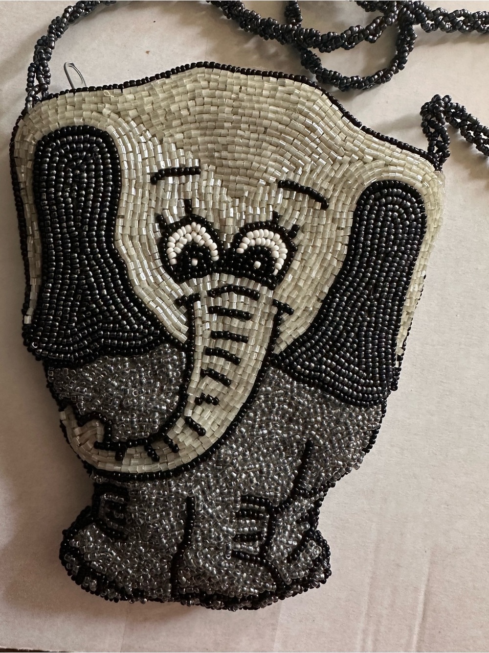 ✨ Vintage Double-Sided Beaded Elephant Crossbody Purse ✨